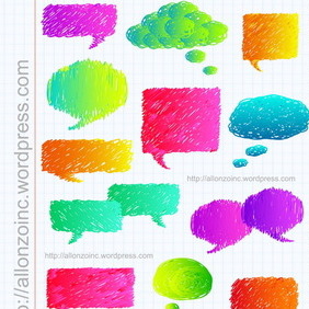 Hand Drawn Speech Bubbles 2 - vector gratuit #218569 