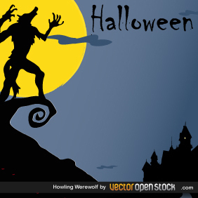 Halloween - Howling WereWolf - Free vector #219789