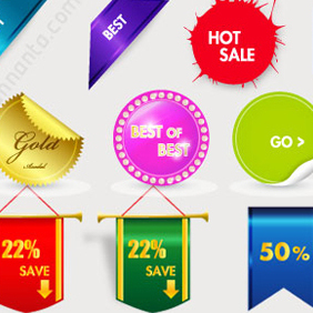 30 Sales Tags Vector Graphics - Free vector #220699