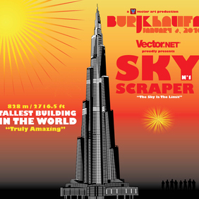 Burj Khalifa Vector Art, Dubai Highest Skyscraper - vector #220749 gratis