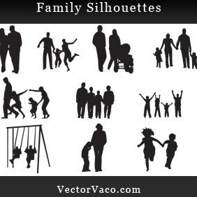 Family Silhouettes - Kostenloses vector #221199