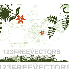 Flower Grunge Background - vector gratuit #221319 