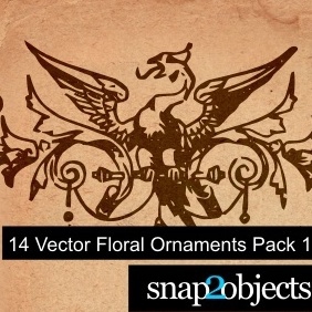 14 Vector Floral Ornaments - vector #221599 gratis