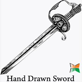 Hand Drawn Sword - Free vector #221979