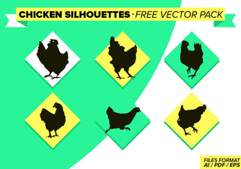 Chicken Slihouettes Free Vector Pack - vector gratuit #272649 