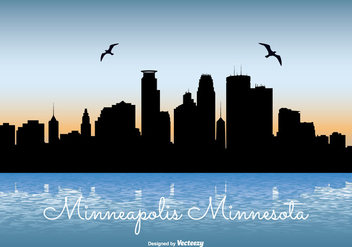 Minneapolis Skyline Illustration - бесплатный vector #272759