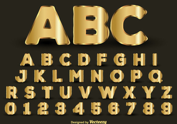 Golden alphabet - vector gratuit #274109 