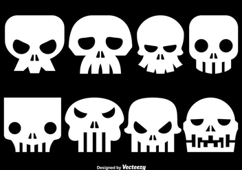 White skull silhouettes - vector gratuit #274119 