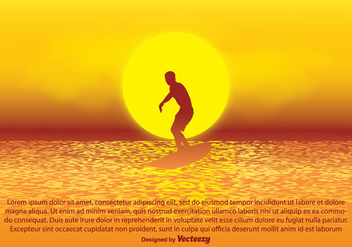 Surfer Sunset Illustration - vector gratuit #274349 