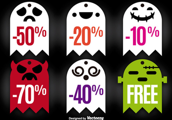 Halloween ghost tags - vector gratuit #275139 