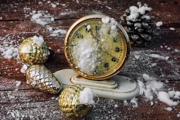 Christmas decorations and old clock - Free image #302039