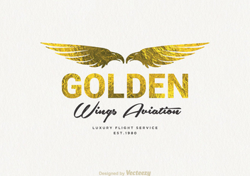 Free Golden Wings Logo Vector - vector gratuit #302129 
