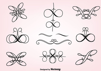 Hand Drawn Curly Swirl Vector Set - бесплатный vector #302179