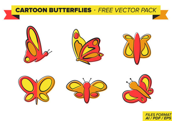 Cartoon Butterflies Free Vector Pack - Free vector #302189