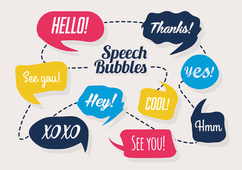 Free Colorful Set of Speech Bubbles Vector - vector gratuit #302459 