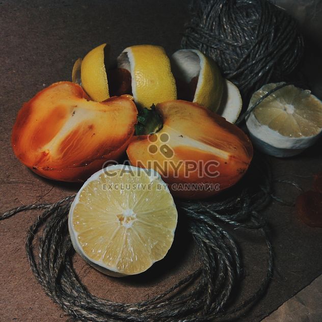 Lemon peel, sliced tangle and dried apricot - image gratuit #302849 