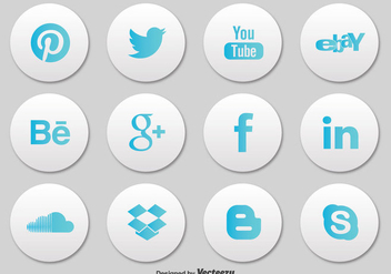 Social Media Button Icon Set - vector #303049 gratis