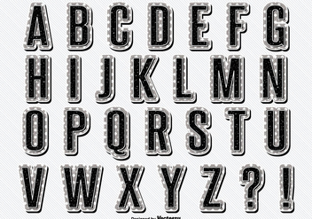 Vintage Retro Style Alphabet Set - vector gratuit #304199 