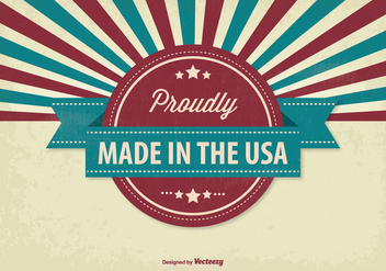 Retro Style Made in USA Illustration - Free vector #305049