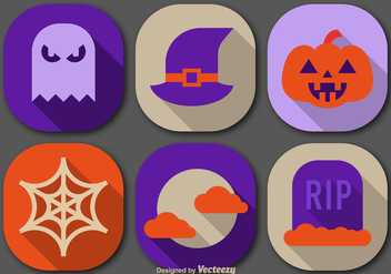 Flat color halloween icons - бесплатный vector #305499