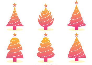 Gradation Christmas Tree Icons - Free vector #326659
