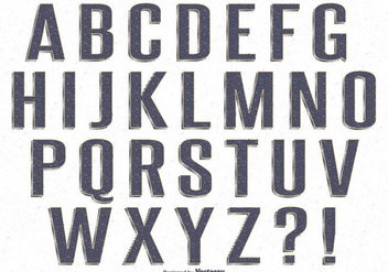 Ink Stamp Style Retro Alphabet Set - Free vector #327069