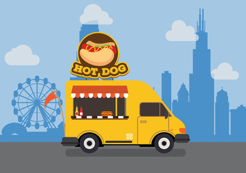 Vector Hot Dog Truck - vector gratuit #327629 