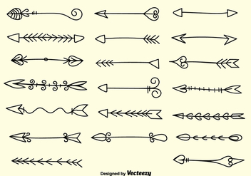 Doodle decorative arrow vectors - vector gratuit #328269 