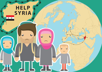 Help Syria Refugee Vector - Free vector #328289