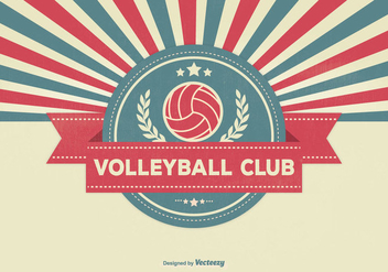 Retro Volleyball Club Illustration - Free vector #330079