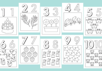 Numbers Coloring Pages - Kostenloses vector #330469