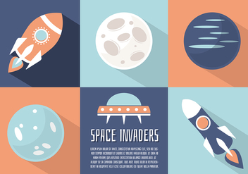 Free Flat Space Landscape Vector Background - Free vector #332679