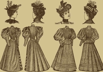 Old Style Dresses - Free vector #333349