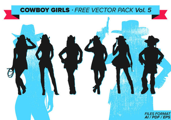 Cowboy Girls Silhouette Free Vector Pack Vol. 5 - Free vector #333989