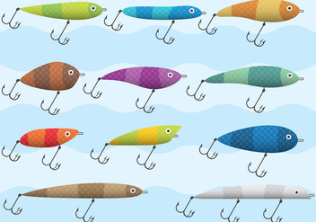 Colorful Fish Hook Vectors - vector #334879 gratis