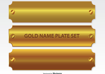 Golden Name Plates Set - vector #335339 gratis
