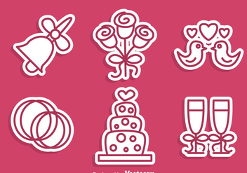 Wedding Stiker Icons - Free vector #335969