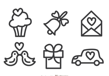 Wedding Outline Icons - Free vector #335979
