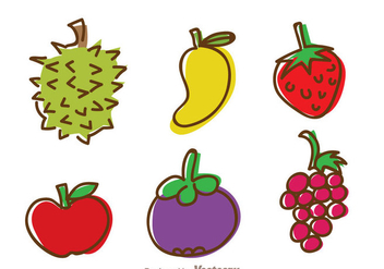 Fruits Hand Draw Icons - vector gratuit #336119 