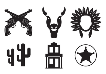 Wild West Vector Icons - Free vector #336599