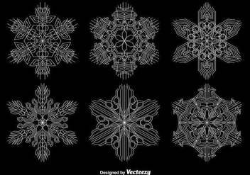 Ornamental Geometric Snowflakes - бесплатный vector #337119