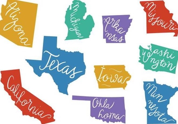 Free States Outlines Vectors - Free vector #337269