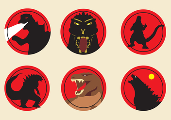 Godzilla Icons - vector #337999 gratis
