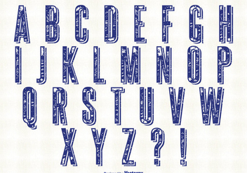 Retro Style Alphabet Set - vector gratuit #338129 