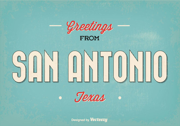 Retro San Antonio Greeting Illustration - Kostenloses vector #343059