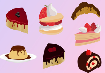 Sweets Cakes Strawberry Illustrations Vector - бесплатный vector #343369