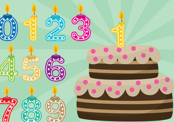 Birthday Cake With Numbers - vector gratuit #343659 