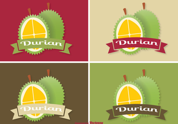 Durian Label Set - vector #343789 gratis