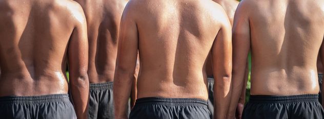 Rear view of men's backs - Free image #344589