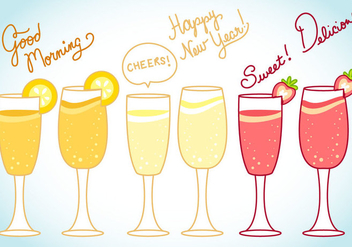 Mimosa and Celebration Vector and Text Art - Free vector #344809